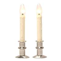 Celestial Lights 10.5" Vanilla/Brushed Nickel LED Window Hugger with Remote Control (2 Pack)