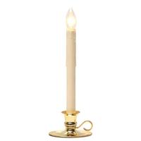 Celestial Lights Vanilla/Brass LED Taper Candle with Traditional Base