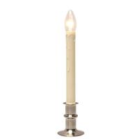 Celestial Lights Vanilla/Brushed Nickel LED Taper Candle with Adjustable Base