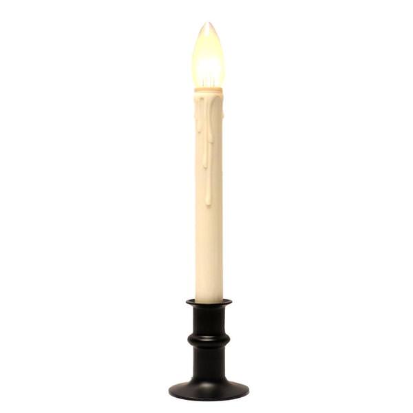 Vanilla/Black LED Taper Candle with Adjustable Base