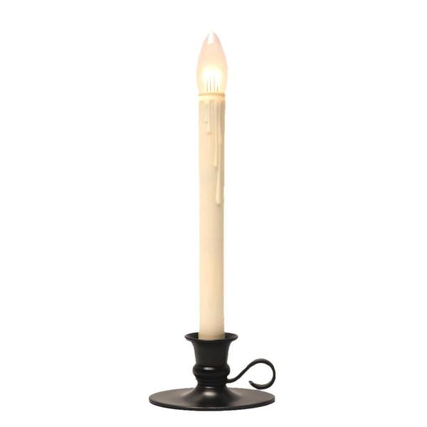 11.5" - Vanilla/Black LED Taper Candle with Traditional Base