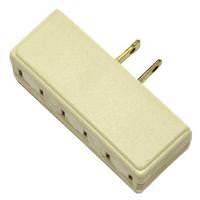 Cooper Ivory Polarized Plug In Triple Outlet Adapter