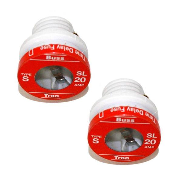 20 Amp Dual-Element Rejection Base Plug Fuse (2 Pack)
