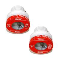 Cooper Bussmann 20 Amp Dual-Element Rejection Base Plug Fuse (2 Pack)