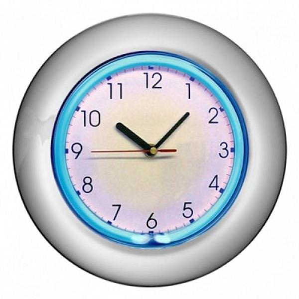 12" 2-Color Neon Clock w/ Chrome Frame