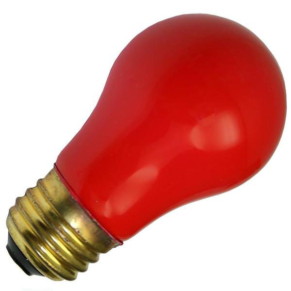 15 watt 130 volt A15 Medium Screw Base Ceramic Red