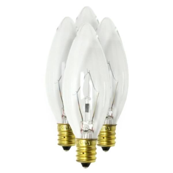 40 watt 130 volt B8 Candelabra Screw Base Clear (4 pack)