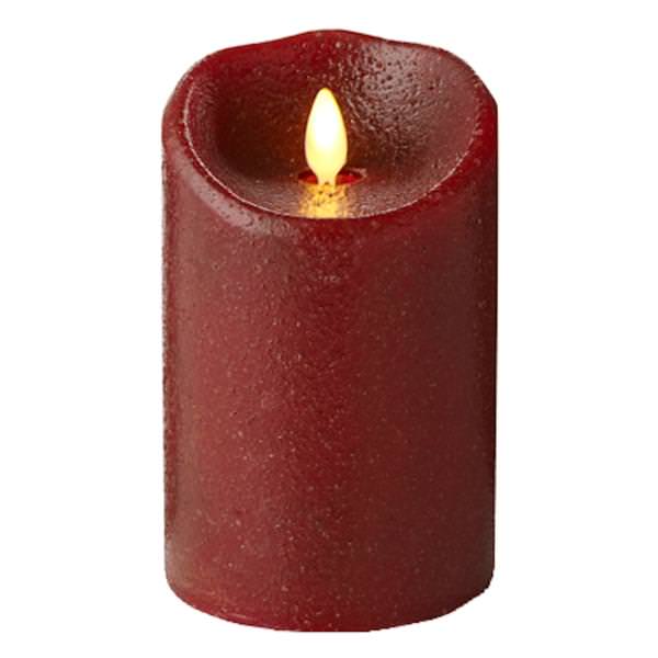 3.5" x 5" Country Rio Red (Unscented) Wavy Edge Realistic Flame Battery Operated LED Wax Candle Light with Timer