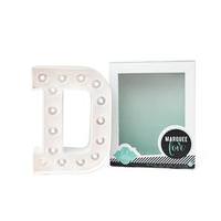 Darice 8" White Battery Operated LED Lighted Marquee Letter "D" DIY Kit