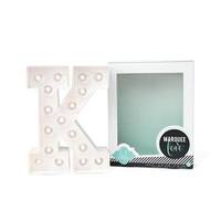 Darice 8" White Battery Operated LED Lighted Marquee Letter "K" DIY Kit