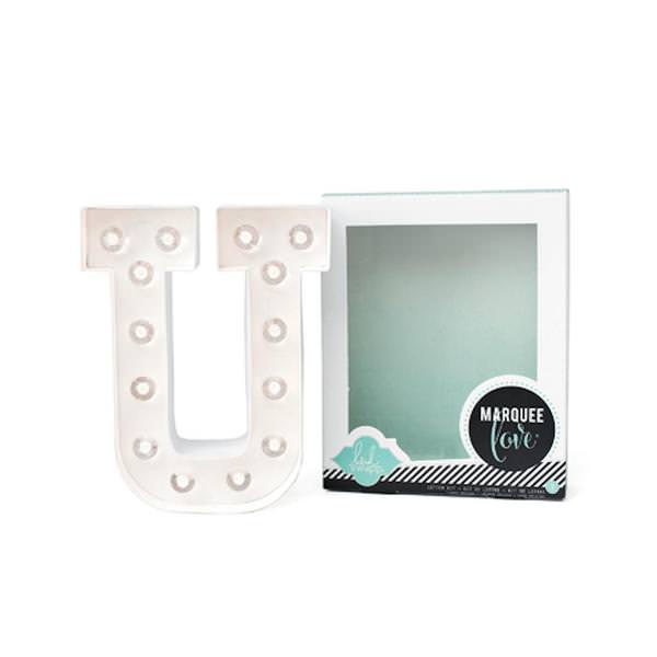 8" White Battery Operated LED Lighted Marquee Letter "U" DIY Kit