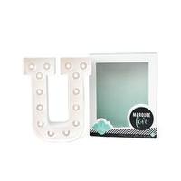 Darice 8" White Battery Operated LED Lighted Marquee Letter "U" DIY Kit