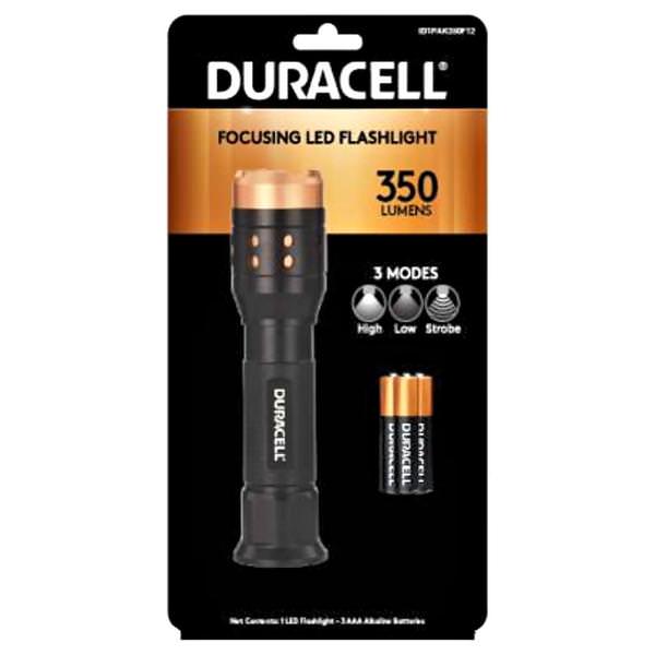 Black LED Flashlight (Batteries Included)