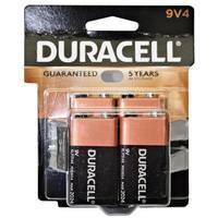 Duracell 9 volt Coppertop Alkaline Battery (4 pack)