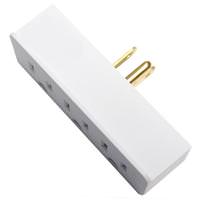 Eaton White Grounding Triple Outlet / Socket Adapter