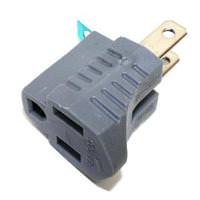 Cooper Grey Grounding Outlet / Socket Adapter
