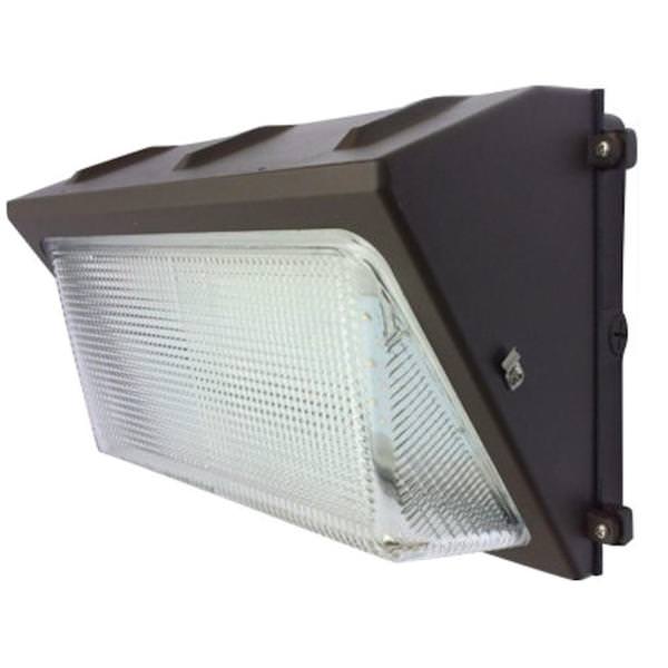 40 watt 277/480 volt 4000K Cool White Bronze Non-Dimmable LED Glass Wallpack Fixture
