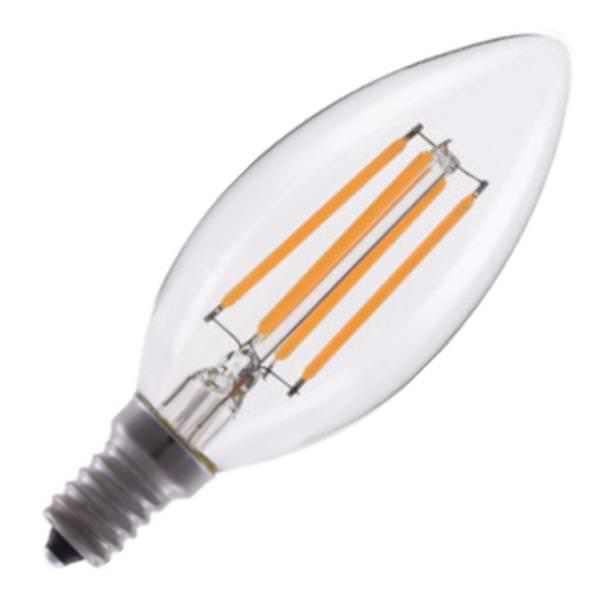 4 watt 120 volt B11 Candelabra Screw (E12) Base Vintage 2700K Warm White Clear Dimmable LED Filament