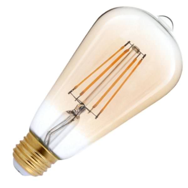 4 watt 120 volt ST19 Medium Screw Base Vintage 2200K Warm White Amber Dimmable LED Filament