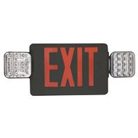Eiko 1/3.5/4 watt 120/277 volt Black Housing Red Exit Sign with Emergency Light