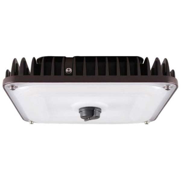 70 watt 100/277 volt 5000K Daylight Bronze Square PowerSet Selectable Wattage Dimmable LED Canopy Fixture