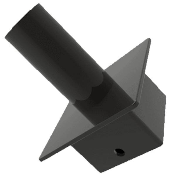 5" Black Round Pole-Mount Top Tenon Adaptor
