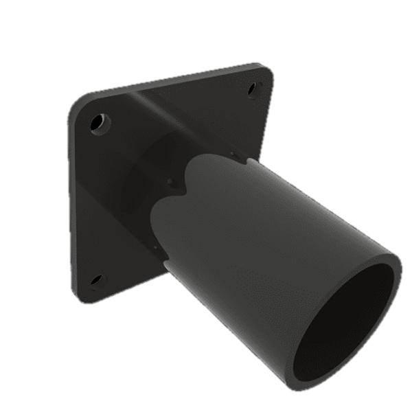 2 3/8” Tenon Black Square Pole-Mount Top Tenon Adaptor