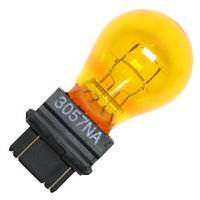 #3057NA - 26.9/6.27 watt - 2.1/.48 amp - 12.8/14 volt - S8 - Plastic Wedge Double Filament (W2.5x16q) Base - Amber | Peak Incandescent Miniature / Automotive Light Bulb