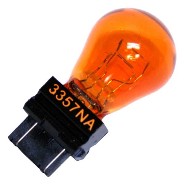 12.8/14 volt S8 Plastic Wedge Double Filament Base Amber #3357NA