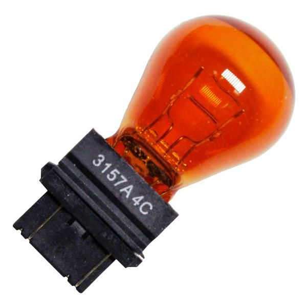 26.88/8.26 watt 12.8/14 volt S8 Plastic Wedge Double Filament Base Amber #3157A