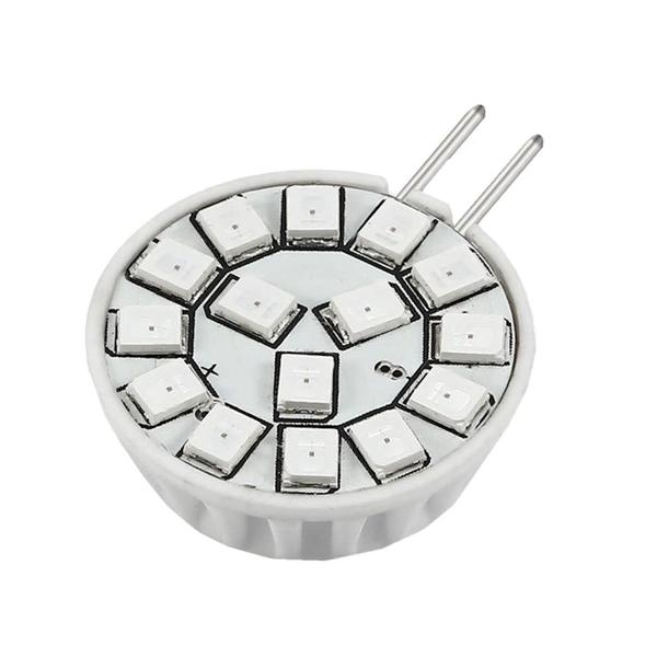 2 watt 12 volt Bi-Pin Base Amber Wafer Dimmable LED