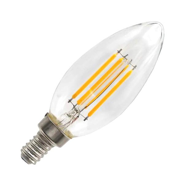 3.5 watt 12 volt B10 Candelabra Screw Base 2700K Warm White Dimmable Filament LED