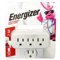Energizer 3-Outlet Grounded Plug-In Outlet Adapter