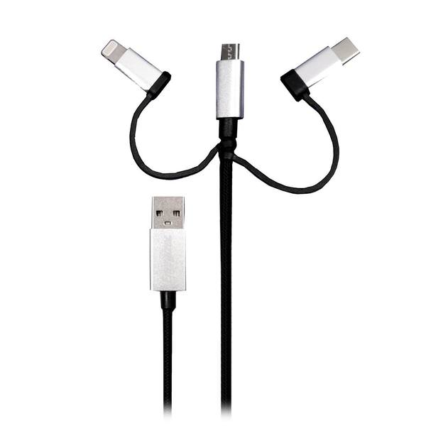 6' 3-In-1 Sync and Charge USB Cable