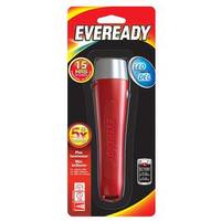Eveready Red & Silver General Purpose LED Flashlight (Batteries Included)
