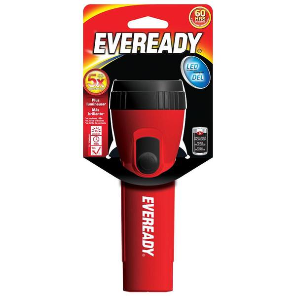 Red or Blue Economy LED Flashlight (Batteries Included)