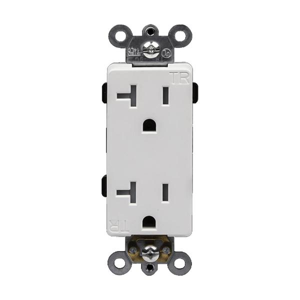 20 Amp 125 volt White Self Testing Commercial Grade Receptacle Outlet