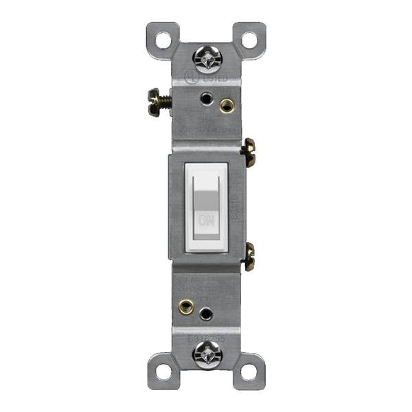 15 Amp White Single Pole Residential Grade Toggle Light Switch