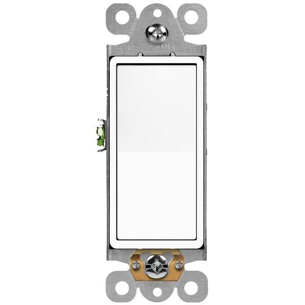 White Antimicrobial Residential Grade Rocker Light Switch