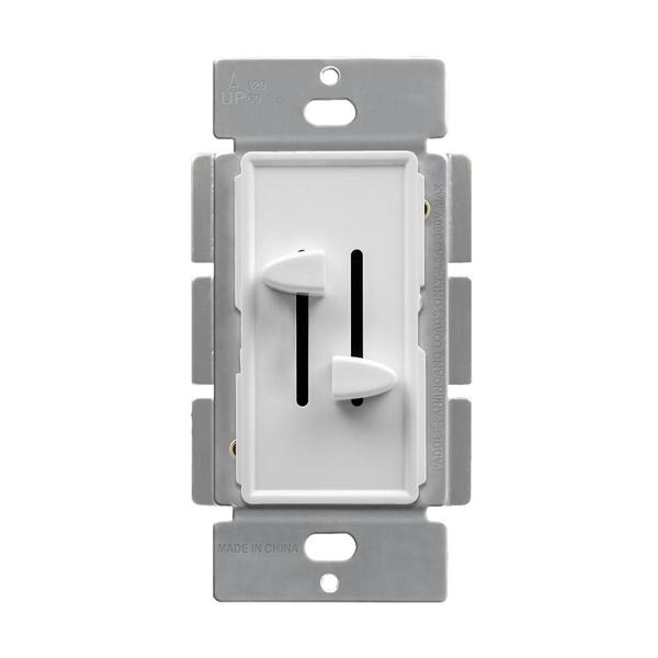 White Dual Slider Dimmer Light Switch