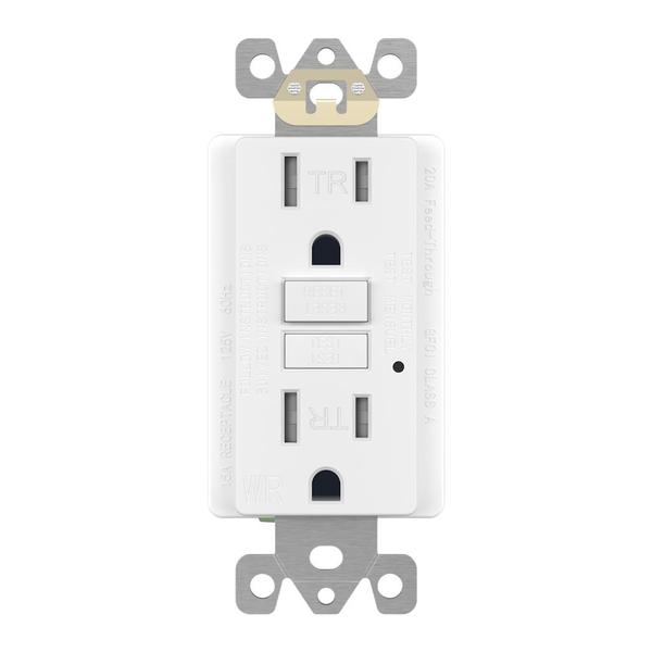 15 Amp 125 volt White Weather-Resistant Self Testing Receptacle Outlet
