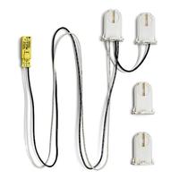EPCO 4' - 2-Lamp Fixture Wiring Harness for LED Tubes Includes 4-FT Supply Line with Luminaire Disconnect and (2) Dead-End Lamp Holders