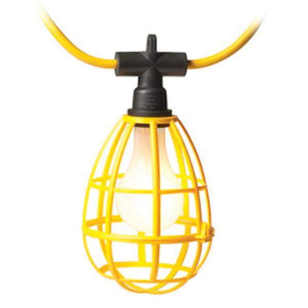 100' Yellow Deluxe Safety Cage Cord Light 
