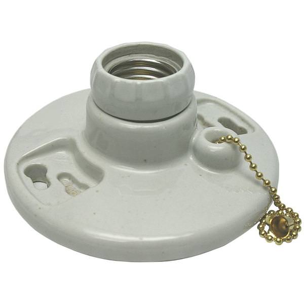 Standard Base Porcelain Lamp Holder with Pull Chain