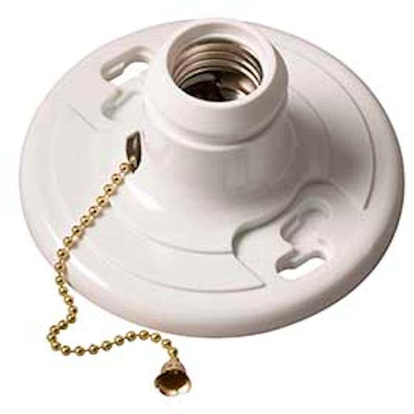 Standard Base Plastic Lamp Holder with Pull Chain