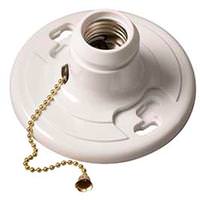 EPCO Standard Base Plastic Lamp Holder with Pull Chain