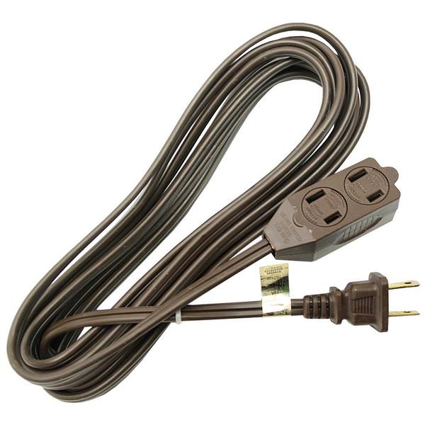 15' 13A/125 volts Brown 3 Outlet Power Cord
