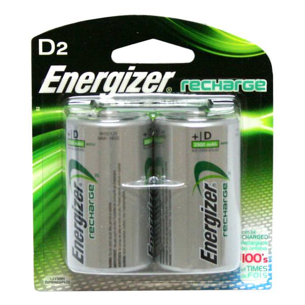 2 D Cell NiMH 2500mAh e2 Rechargeable Batteries (2 pack)