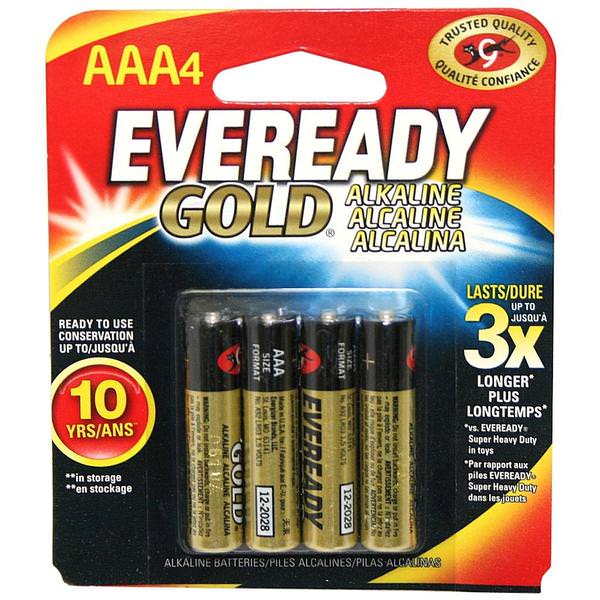 AAA Cell 1.5 volt Gold Alkaline Battery (4 pack)