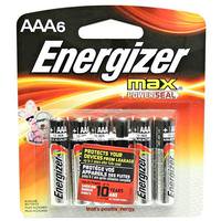 Energizer AAA Cell 1.5 volt MAX Battery (6 pack)